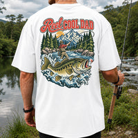 Reel Cool Dad Largemouth Bass Fishing Graphic T-Shirt | Back Print