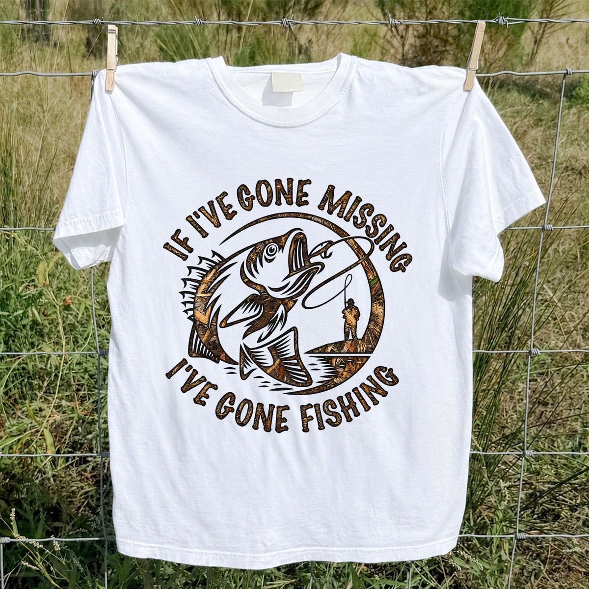 If I've Gone Missing I've Gone Fishing Bass Graphic T-Shirt