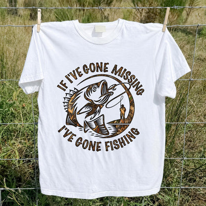 If I've Gone Missing I've Gone Fishing Bass Graphic T-Shirt