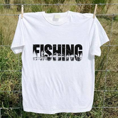 Fishing Lake Angler Vintage Graphic T-Shirt