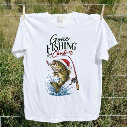 Gone Fishing for Christmas Bass Fishing Graphic T-Shirt