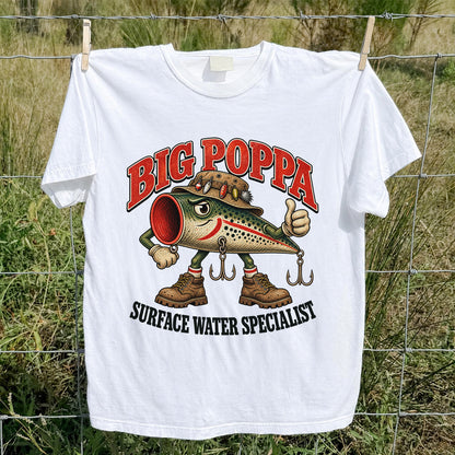 Big Poppa Surface Water Specialist Fishing Lure Graphic T-Shirt
