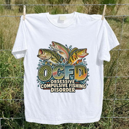 OCFD Obsessive Compulsive Fishing Disorder Bass and Trout T-Shirt