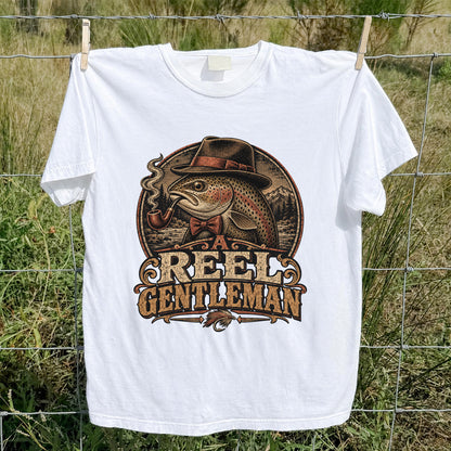 A Reel Gentleman Trout Fishing Vintage Graphic T-Shirt