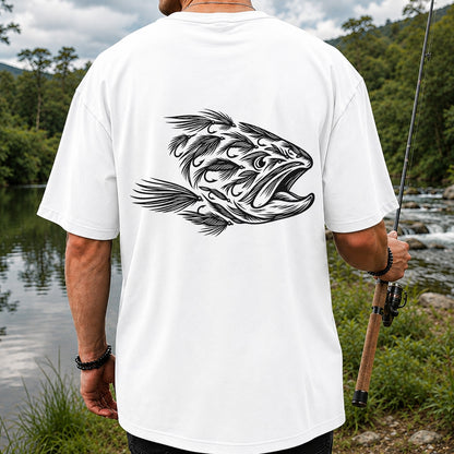 Fly Fishing Fish Design Graphic T-Shirt | Back Print
