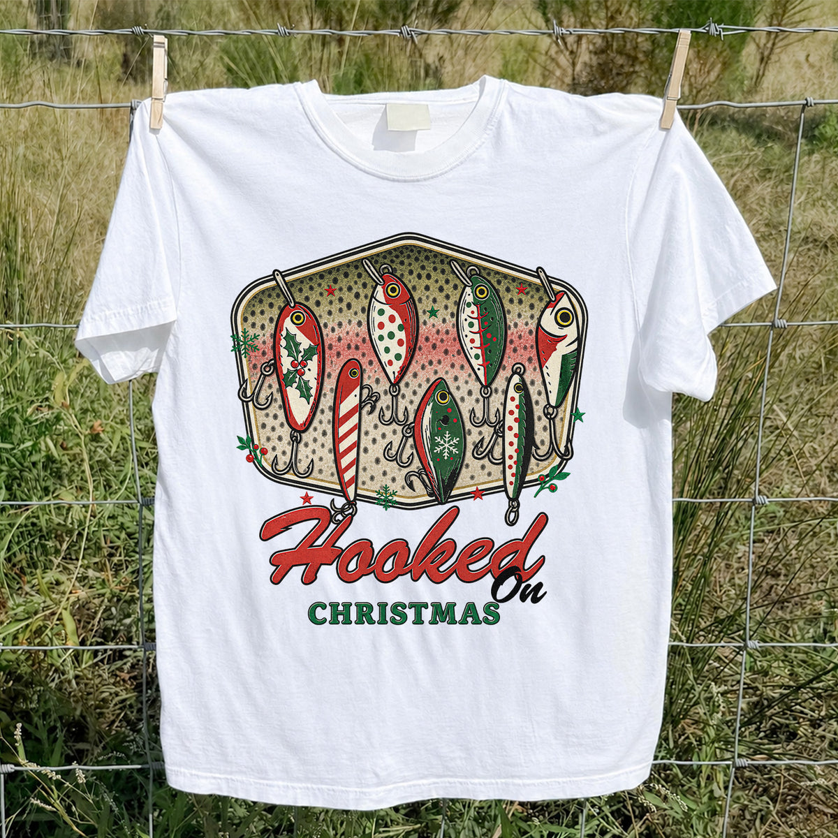 Christmas Fishing Lures Graphic T-Shirt
