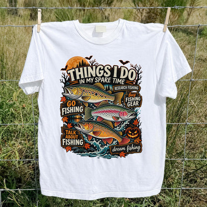 Things I Do in My Spare Time Halloween Trout Fishing T-Shirt