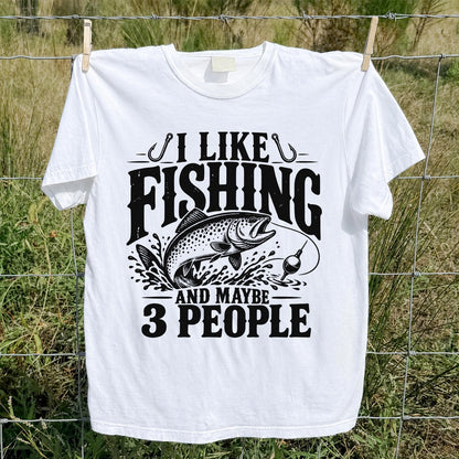 Funny Trout Fishing Three People Graphic T-Shirt
