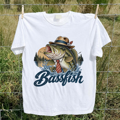 Cowboy Hat Bass Fishing Graphic T-Shirt