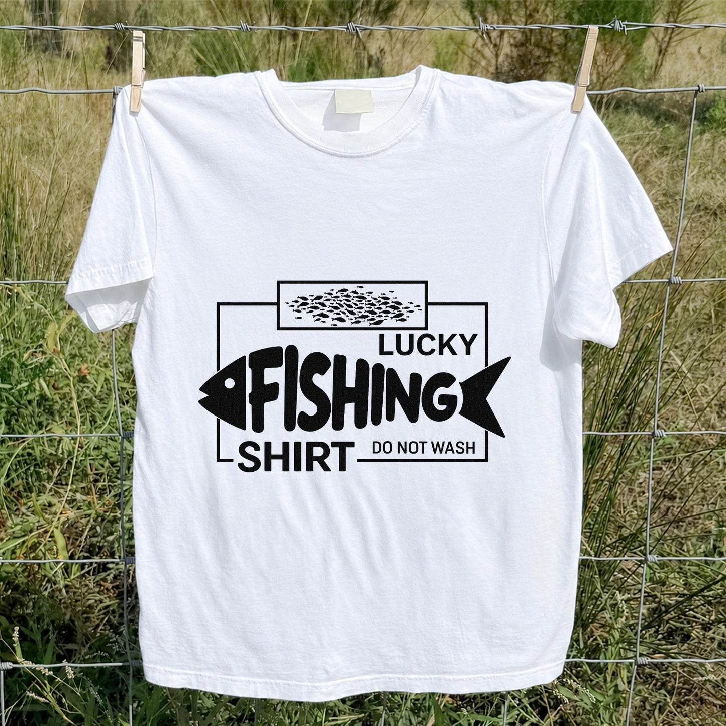 Lucky Fishing Shirt Do Not Wash Funny Fish Graphic T-Shirt