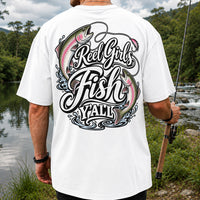 Reel Girls Fish Y'all Rainbow Trout Women's Fishing T-Shirt | Back Print