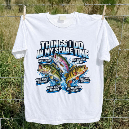 Things I Do in My Spare Time Bass Trout and Perch Fishing T-Shirt