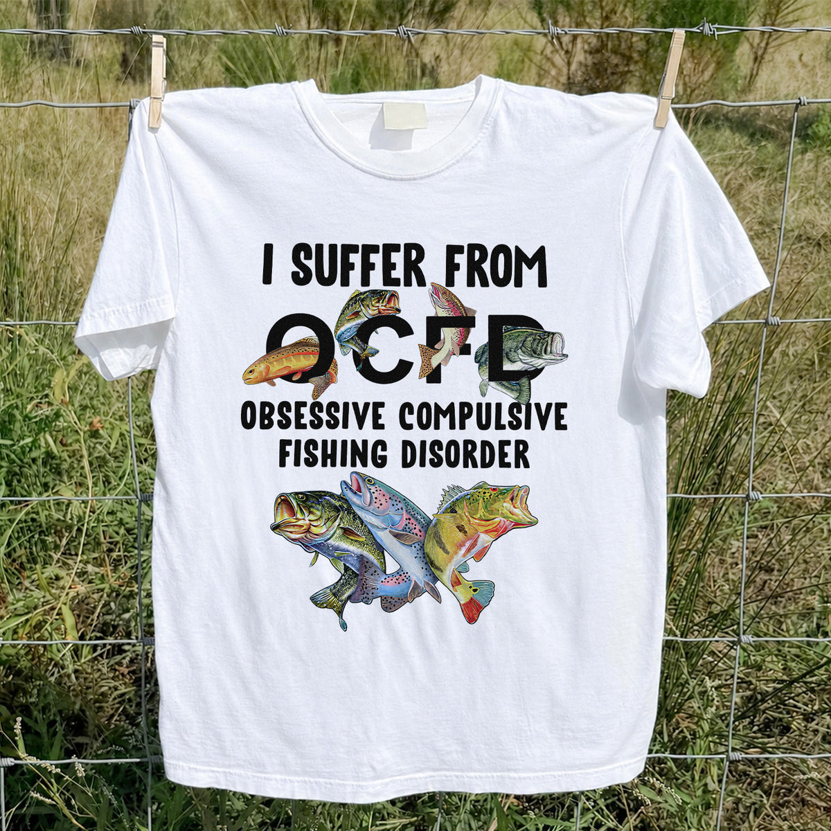 Fishing Obsession Colorful Fish Graphic T-Shirt
