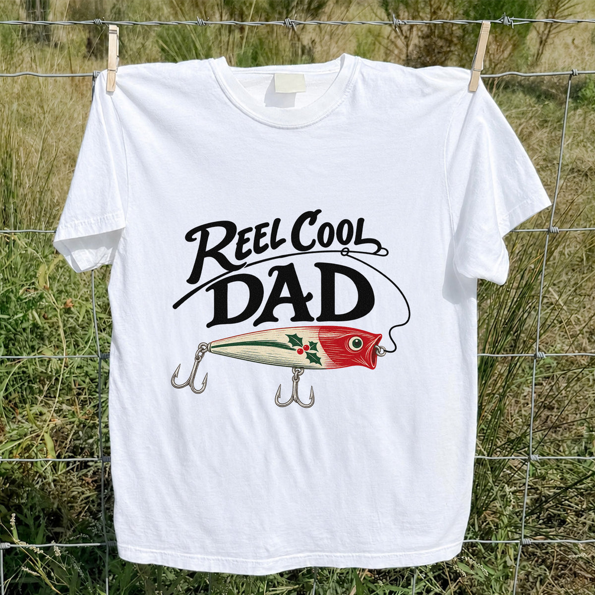 Reel Cool Dad Fishing Lure Graphic T-Shirt