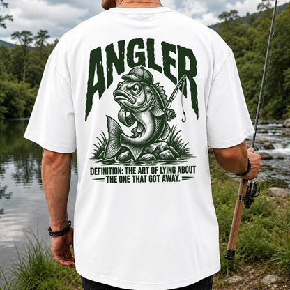 Angler Bass Fishing The One That Got Away Graphic T-Shirt | Back Print
