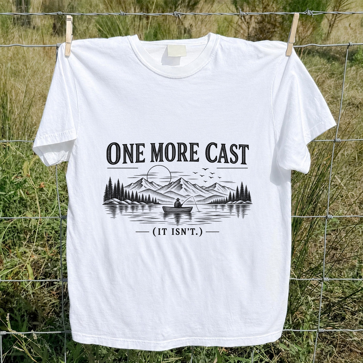 One More Cast Funny Lake Fishing Graphic T-Shirt