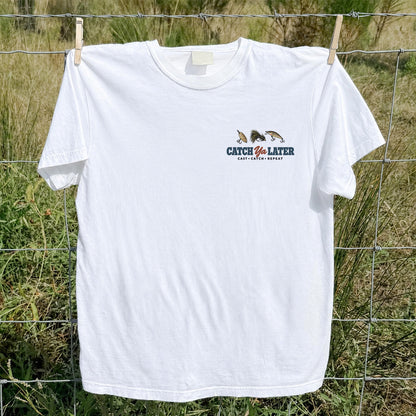 Catch Ya Later Cast Catch Repeat Minimalist Fishing T-Shirt