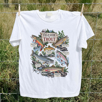 Field Guide to Trout Vintage Freshwater Fishing Graphic T-Shirt