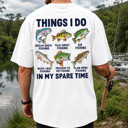 Colorful Fish Fishing Hobby Graphic T-Shirt | Back Print