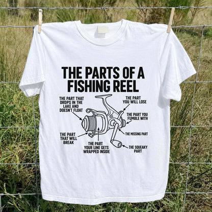 Fishing Reel Parts Diagram Humor Graphic T-Shirt