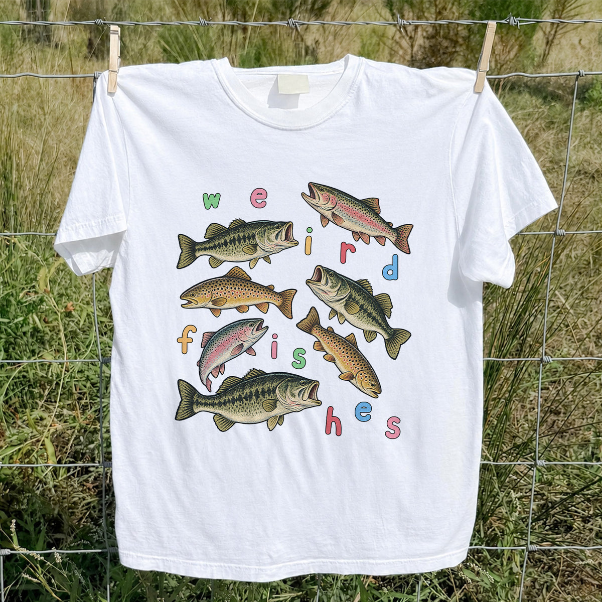 Weird Fishes Bass and Trout Fishing Graphic T-Shirt