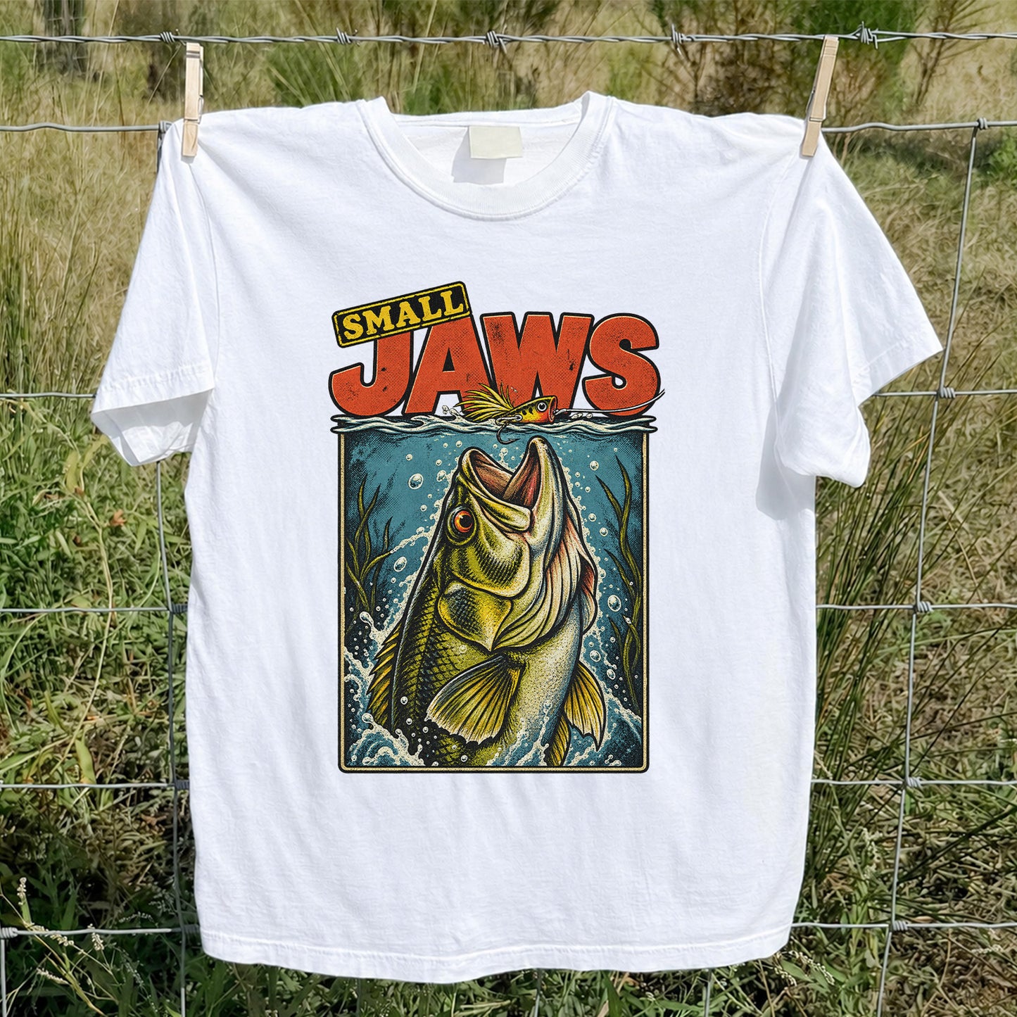 Small Jaws Bass Fishing Graphic T-Shirt