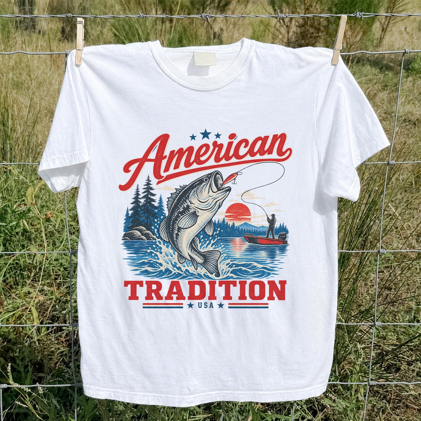 American Tradition Bass Fishing Graphic T-Shirt