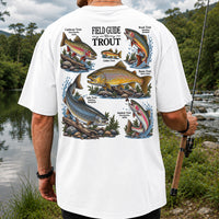 Field Guide to Trout Fishing Species Graphic T-Shirt | Back Print