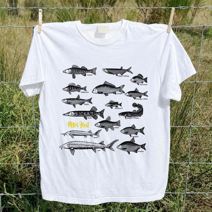 German Freshwater Fish Species Chart Fishing Graphic T-Shirt