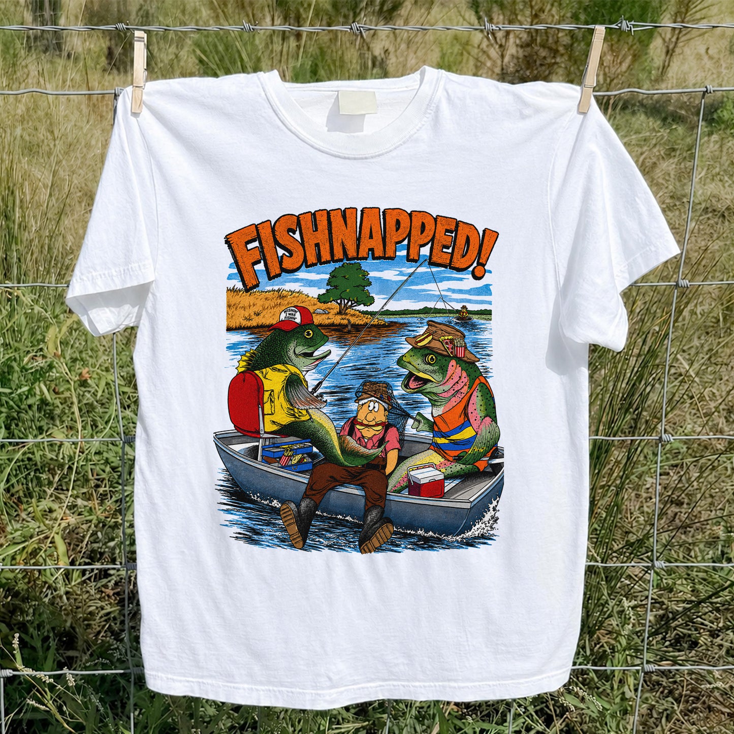 Fishnapped Funny Fish Kidnapping Angler Fishing T-Shirt