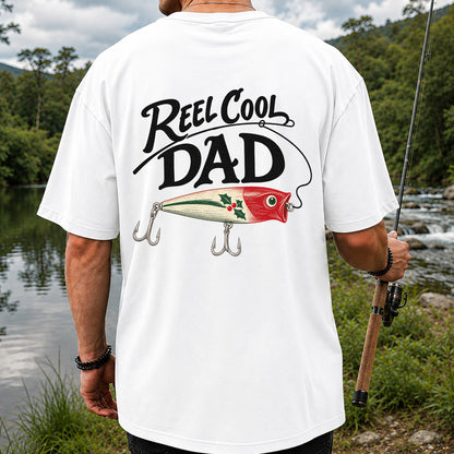 Reel Cool Dad Fishing Lure Graphic T-Shirt | Back Print