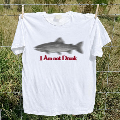 I Am Not Drunk Funny Blurry Trout Fishing Graphic T-Shirt