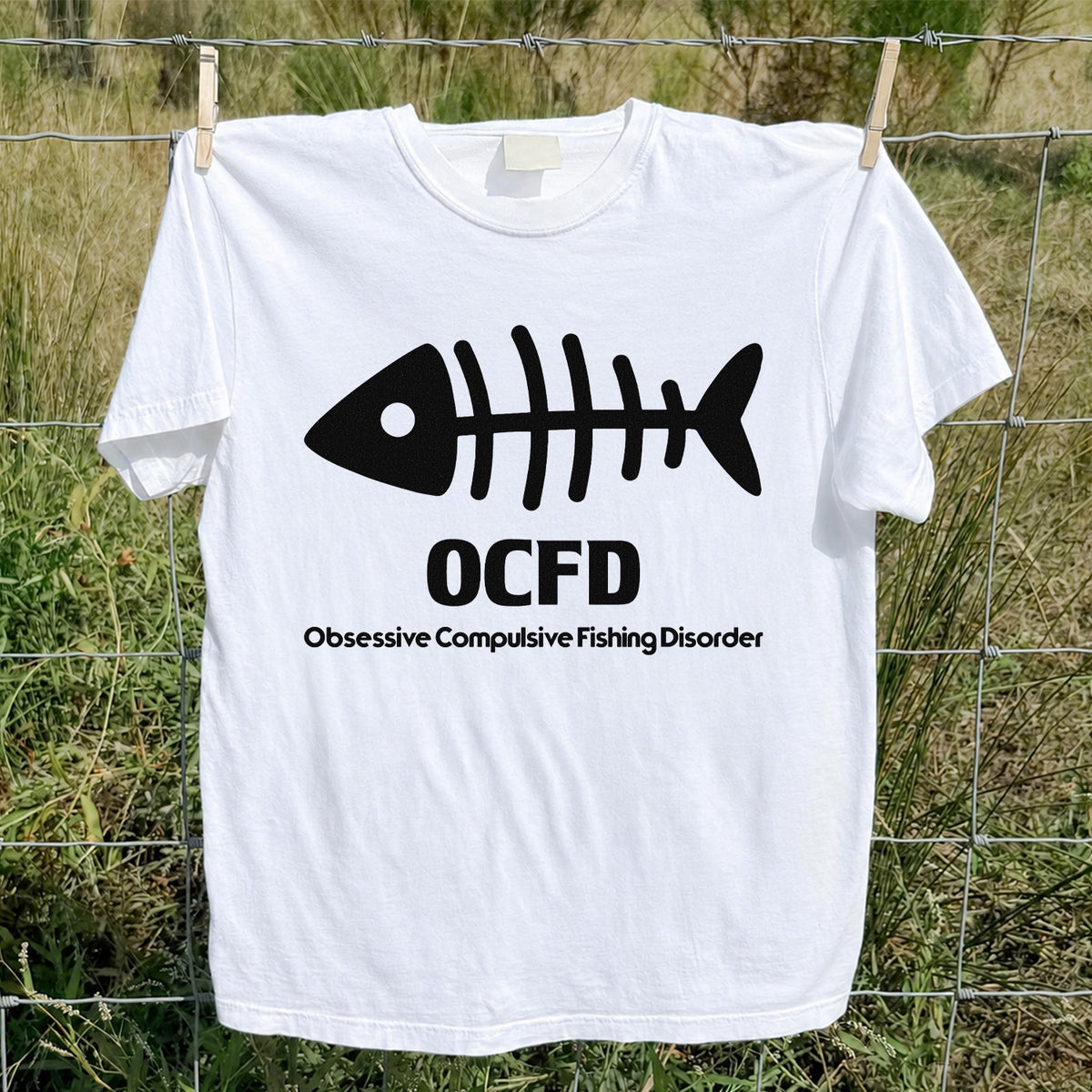 Funny Fish Skeleton Fishing Graphic T-Shirt