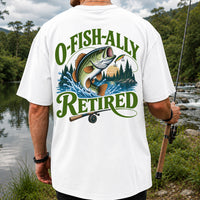I Fish All Retired Funny Bass Fishing Graphic T-Shirt | Back Print