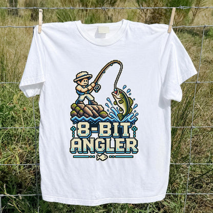 8-Bit Angler Pixel Art Bass Fishing Graphic T-Shirt