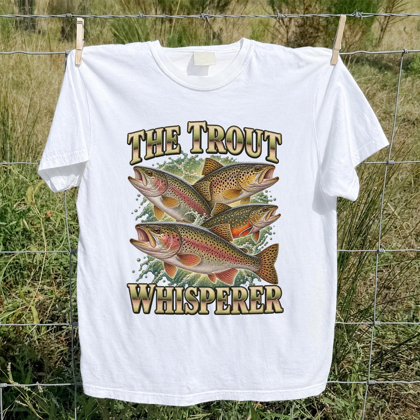 The Trout Whisperer Freshwater Fishing Graphic T-Shirt