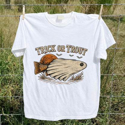 Trick or Trout Halloween Fishing T Shirt