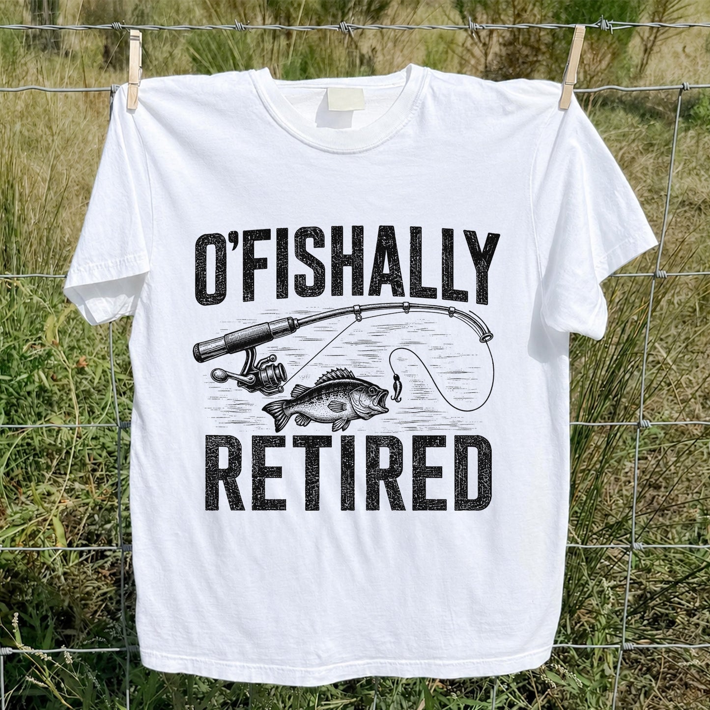 O'Fishally Retired T-Shirt Bass Fishing Retirement Gift for Fisherman