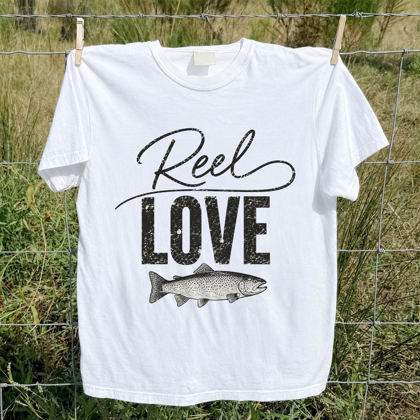 Reel Love Vintage Trout Fishing Graphic T-Shirt