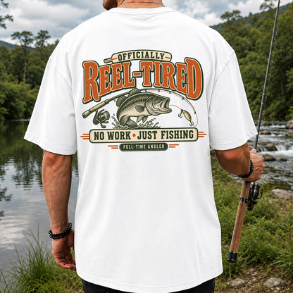 Retired Bass Fishing No Work Graphic T-Shirt | Back Print