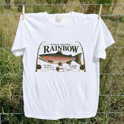 World Record Rainbow Trout Fly Fishing Graphic T-Shirt