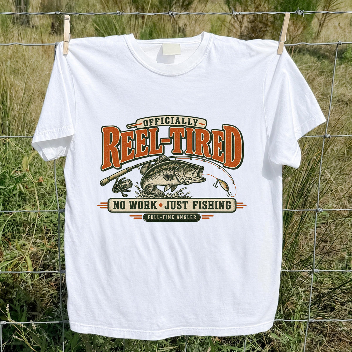 Retired Bass Fishing No Work Graphic T-Shirt