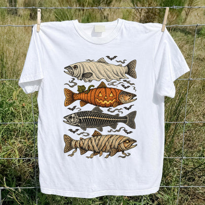 Vintage Halloween Fishing Shirt, Halloween Trout T-Shirt