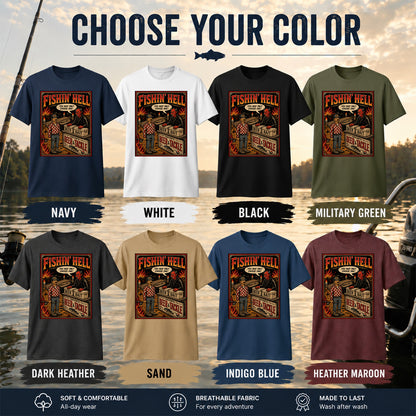 Fishin' Hell Beer & Tackle Funny Fishing T-Shirt