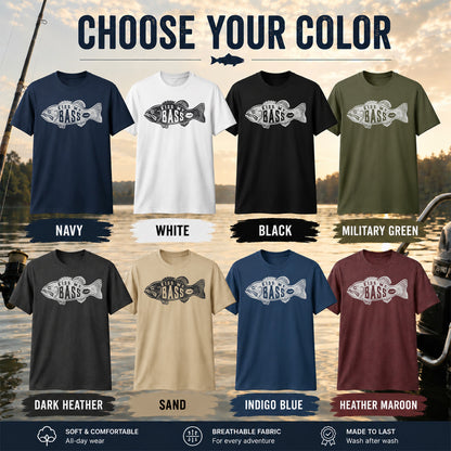 Kiss My Bass Funny Bass Fishing T Shirt for Men