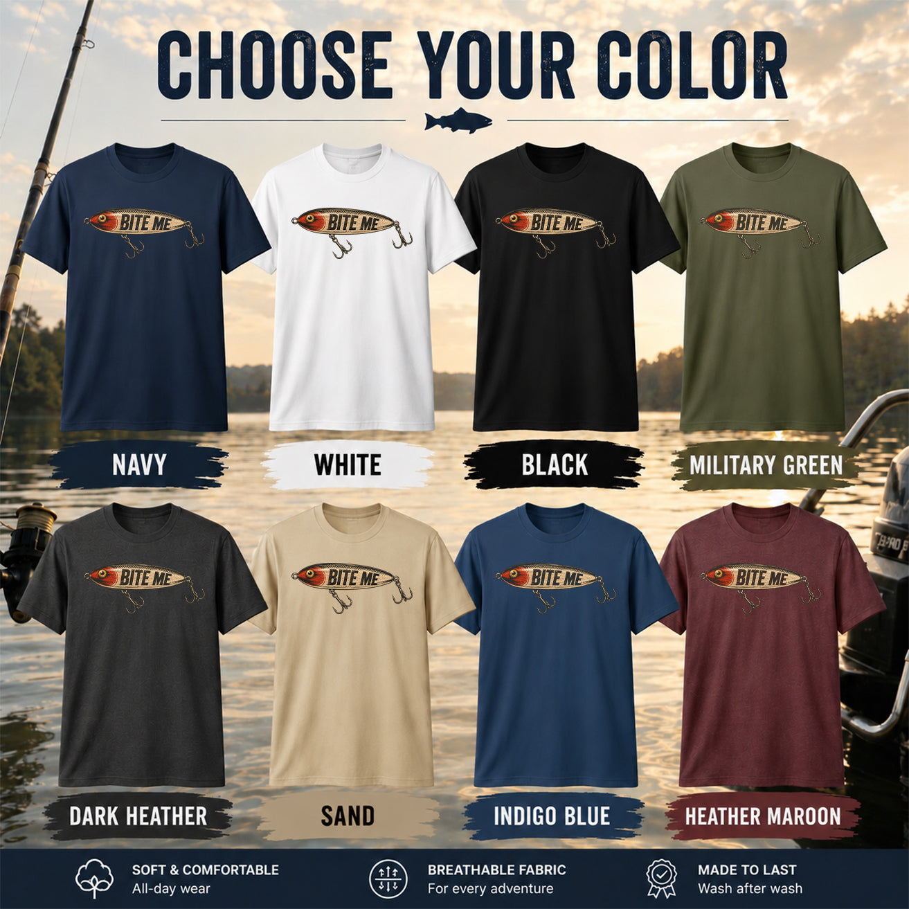 Bite Me Funny Fishing Lure T Shirt