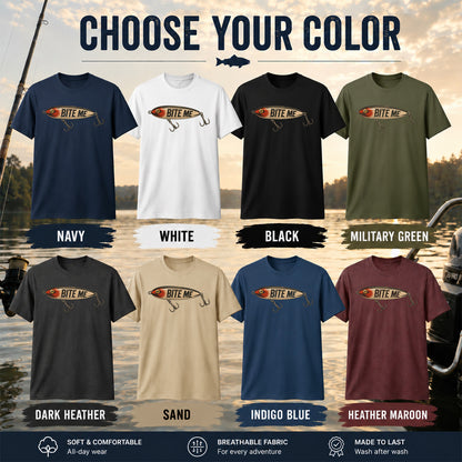 Bite Me Funny Fishing Lure T Shirt