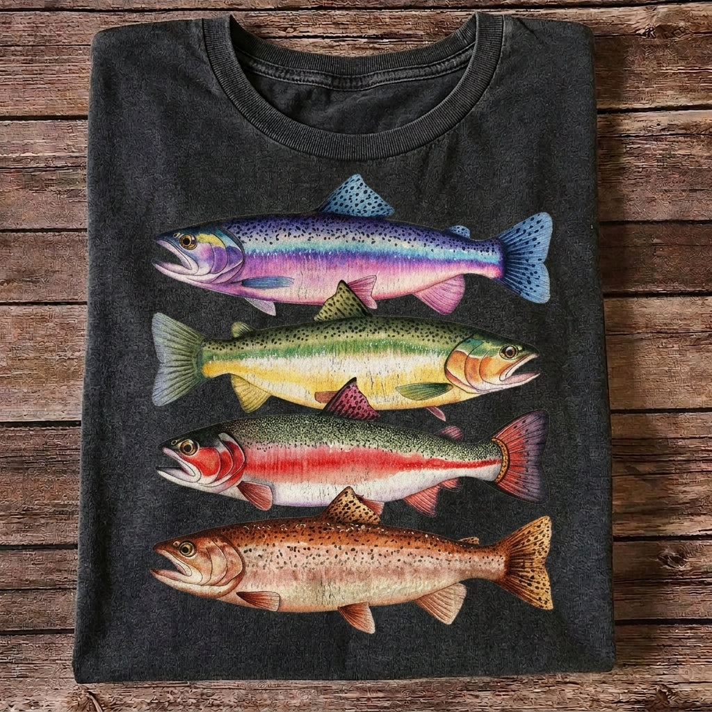 Vintage Trout Species Fishing T Shirt