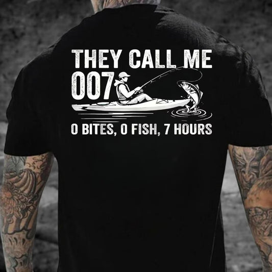 They Call Me 007 Funny Fishing Shirt | Back Print