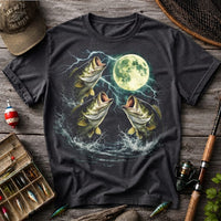 Bass Fish Moon 90s Vintage Graphic T Shirt